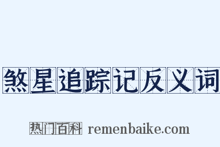 煞星追踪记反义词是什么意思的图片